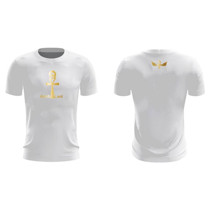 Tee-shirt doré métallisé (Life and Hope) pour la vente par Ankhjlani Apparel Athletic/Casual Wear