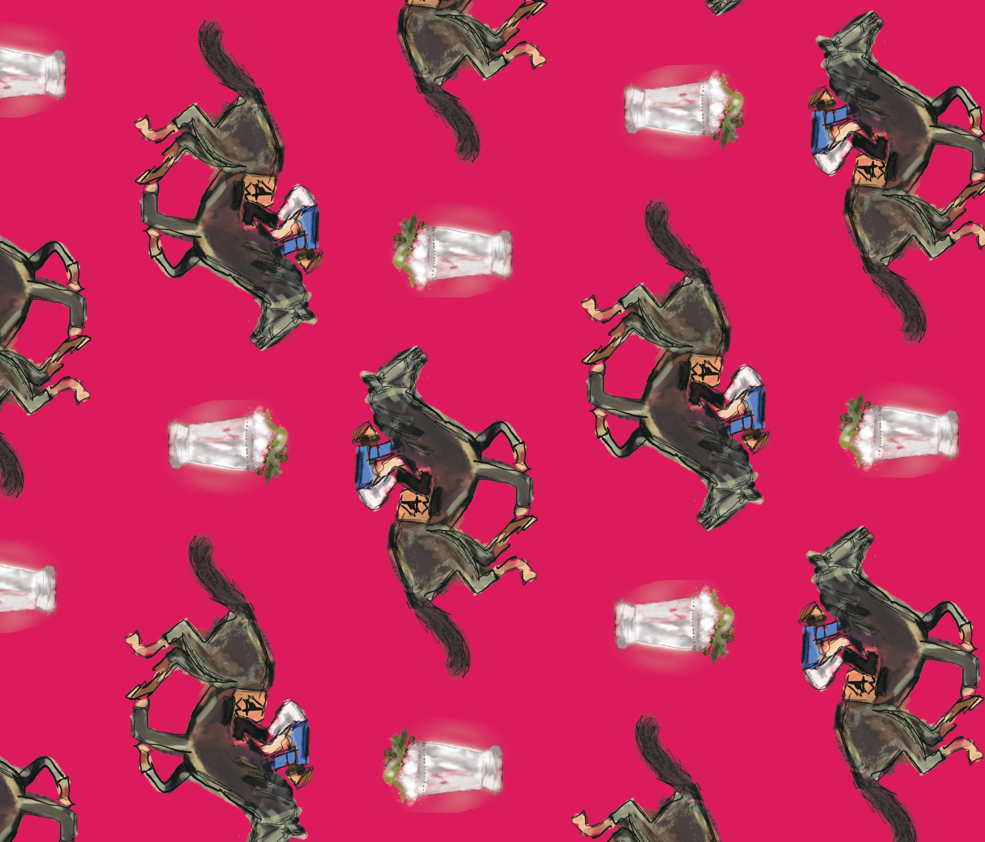 Hey Y'all Party - Wholesale Disposable Table Cover/Runner - Race Horse and Mint Julep Derby Multi Paper Table Runner2