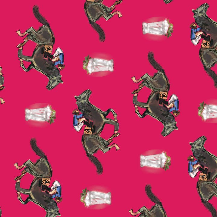 Hey Y'all Party - Wholesale Disposable Table Cover/Runner - Race Horse and Mint Julep Derby Multi Paper Table Runner2