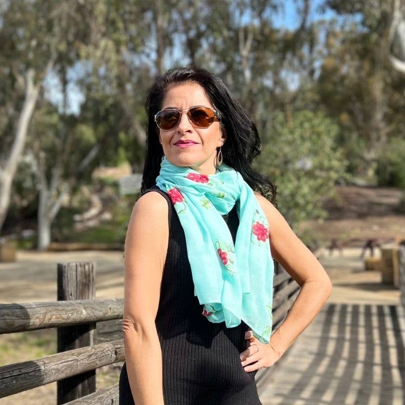 Humble Hilo – Engroshandel Tørklæde - Dame – Humble Hilo Broderet tørklæde/sjal med blomster21