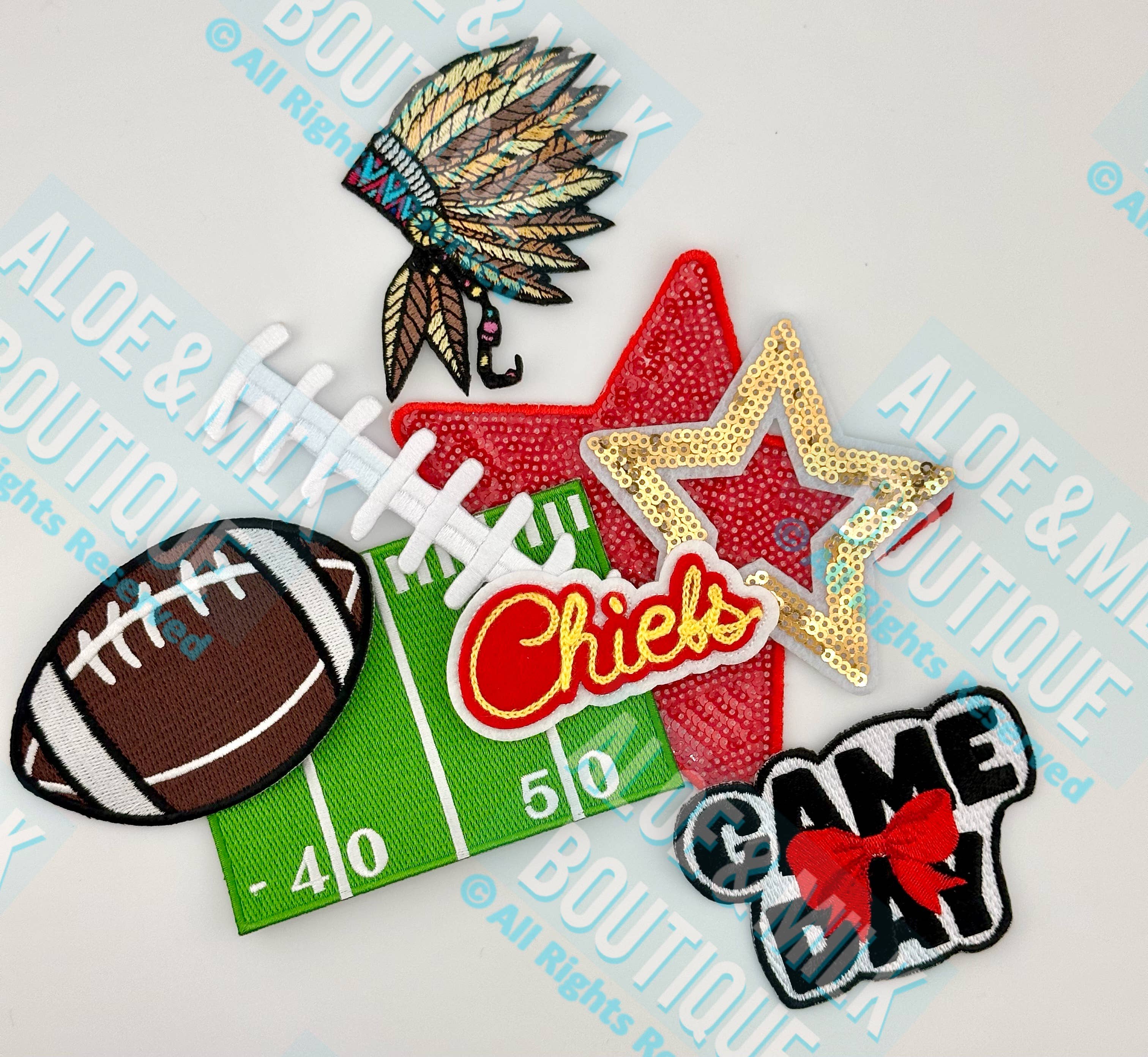 Aloe and Milk Boutique - Vente Écusson - Patch Chiefs en point de chaînette, Fan des Chiefs, Patch pour chapeau1