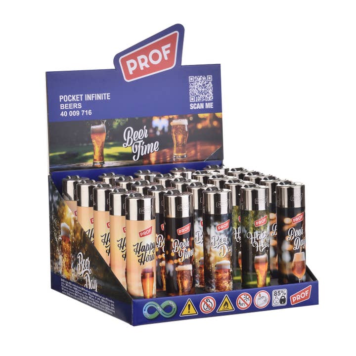 Runde Feuerzeuge mit Biermotiv x25 für den Großhandel von PROF
