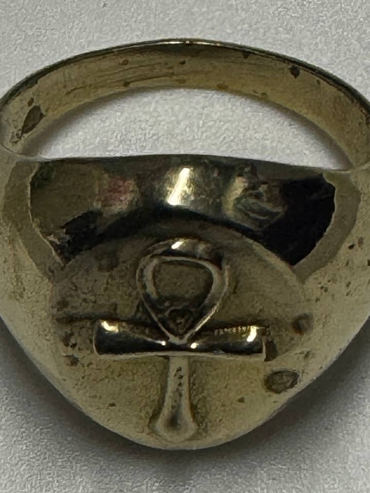 Brass Ankh Band Ring for wholesale by The Curator