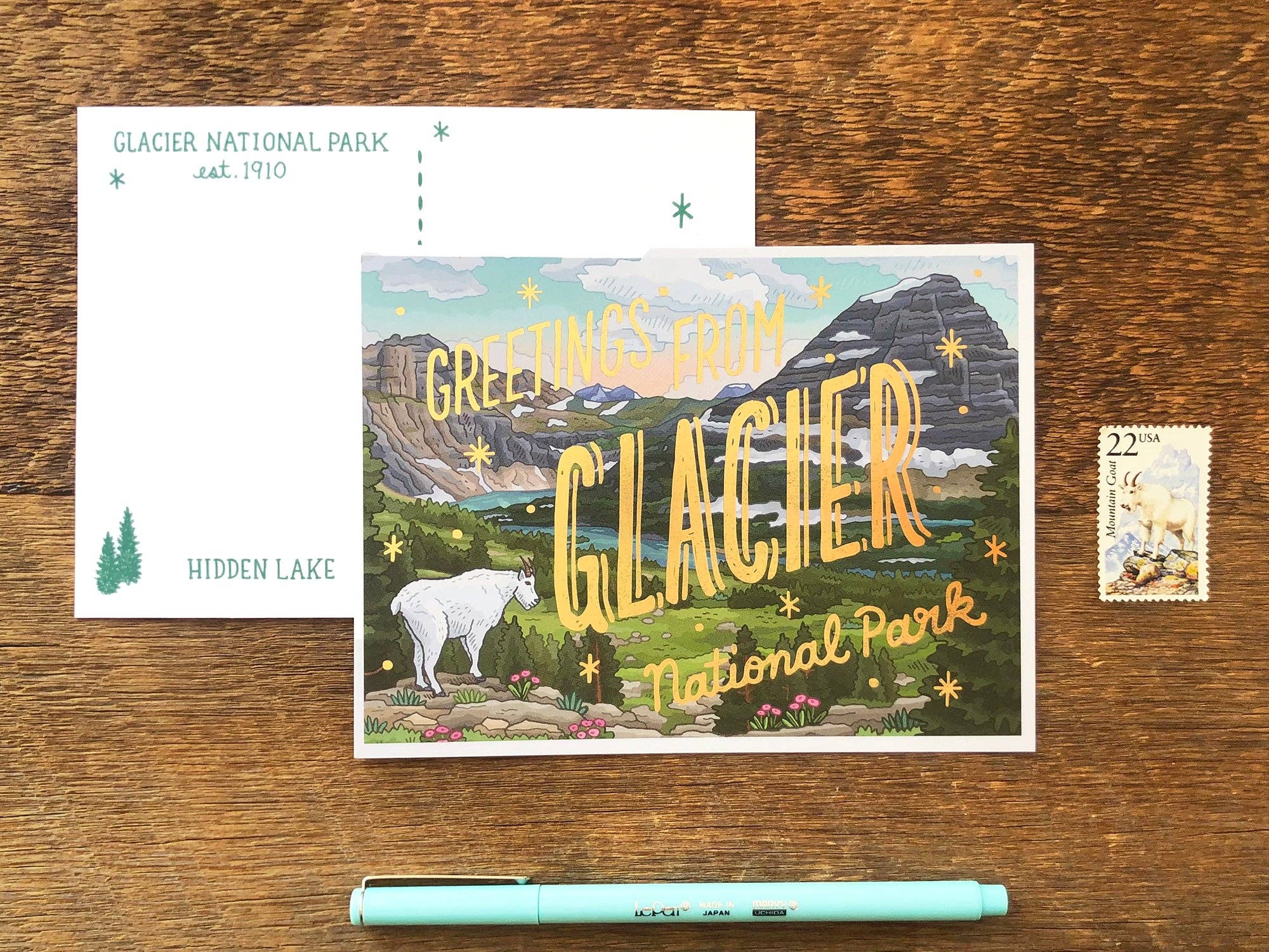 Noteworthy Paper & Press - Wholesale Postcard - Glacier Foil Postcard4