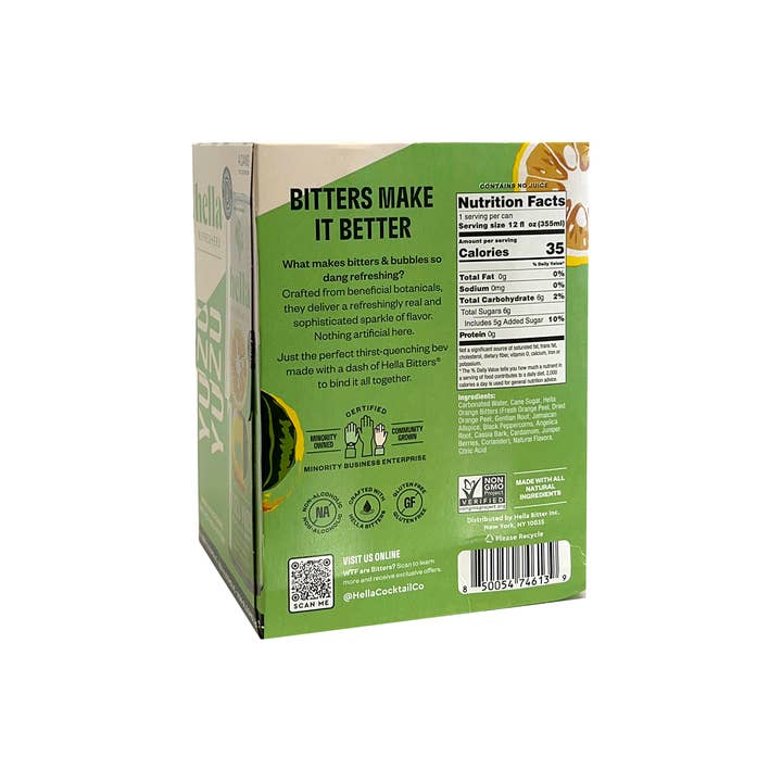 Hella Cocktail Co. - Wholesale Non-Alcoholic Aperitif/Mocktail - Hella Refreshers: Yuzu Yuzu 12oz, 4-Pack 3