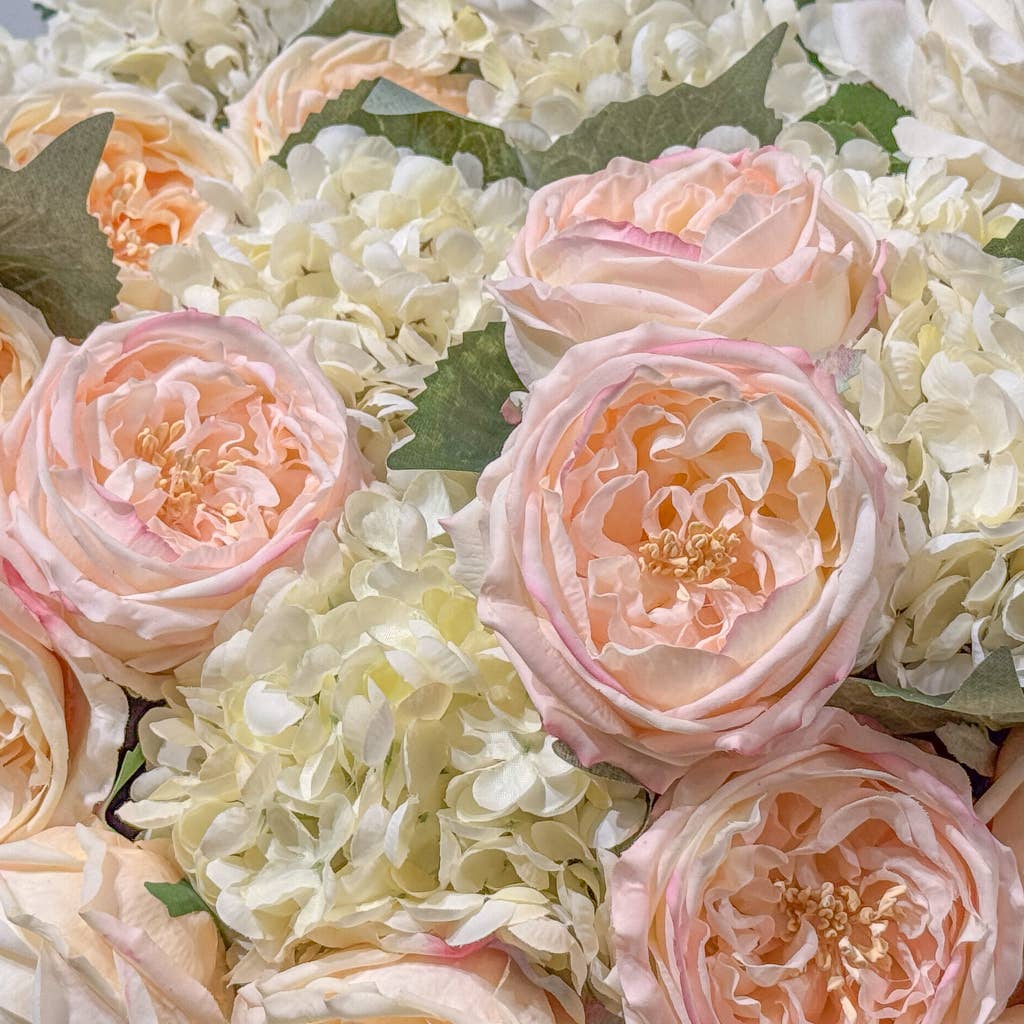 Mills Floral Company – wholesale Artificial flowers – Real Touch Blush Pink 17" English Rose1