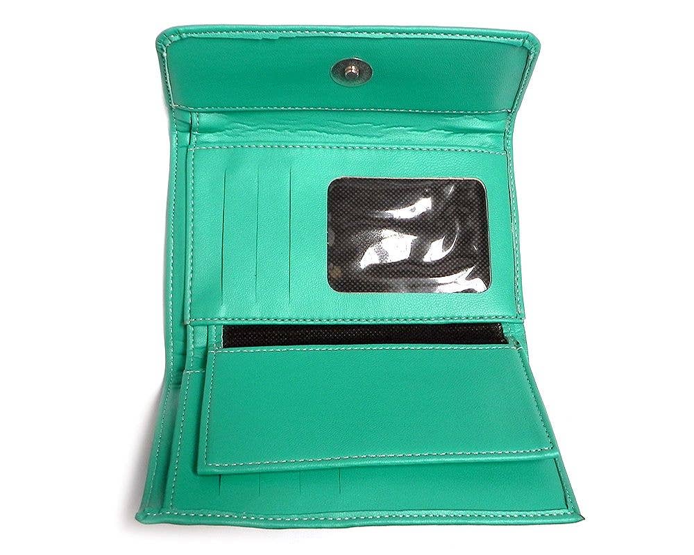 Pichincha - Vente Portefeuille – femme - Portefeuille à trois volets en cuir péruvien à rayures tribales3