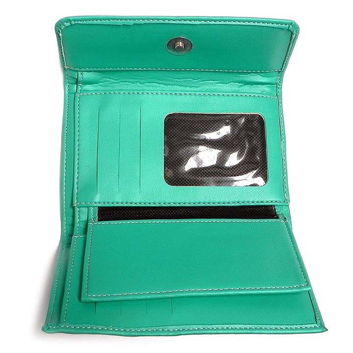 Pichincha - Vente Portefeuille – femme - Portefeuille à trois volets en cuir péruvien à rayures tribales3