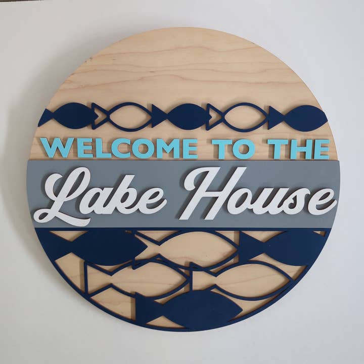 Lake House 15" Round for wholesale by Black River Arts