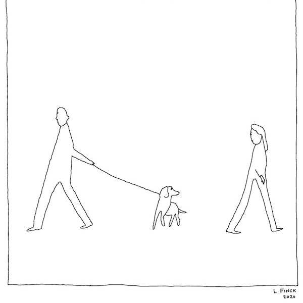 Cão Follow Letterpress Print por atacado de Liana Finck