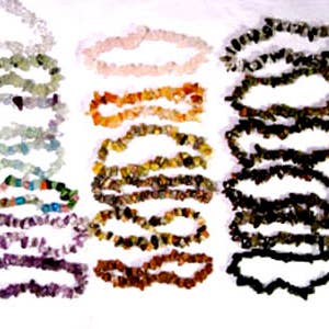 Erik & Mike - Wholesale Beaded Bracelet - Stretch natural stone chip bracelets assorted 24 pcs $2.00
