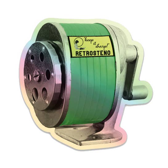 Retro Pencil Sharpener Sticker for wholesale by Retro Steno