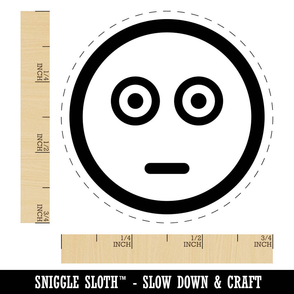 Sniggle Sloth - Wholesale Rubber/Decorative Stamp - Scared Face Emoticon Rubber Stamp for Stamping Crafting Planners1