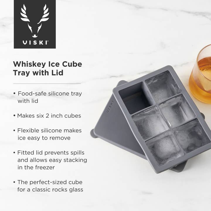 Viski - Wholesale Ice Tray/Mold - Glacierâ„¢ 2" Whiskey Ice Cube Tray w/ Lid