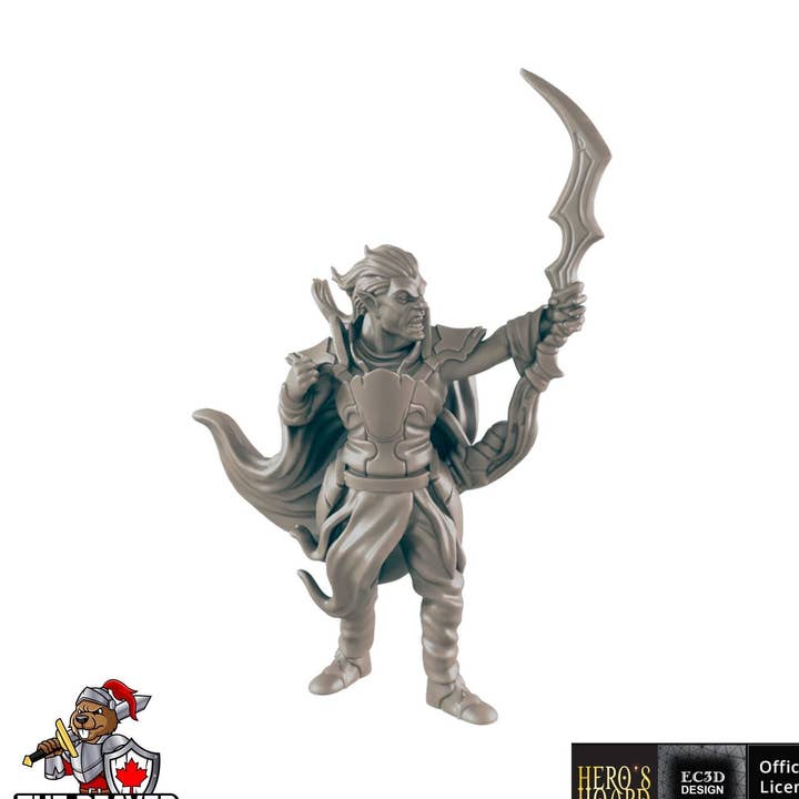 Dunkelelf 2 | DnD Miniatur, Premiumharz, langlebig und robust für dein TTRPG und Wargaming! 32mm, 28mm, männlich, Drow, Waldläufer, Scharfschütze für den Großhandel von The Beaver and Broadsword