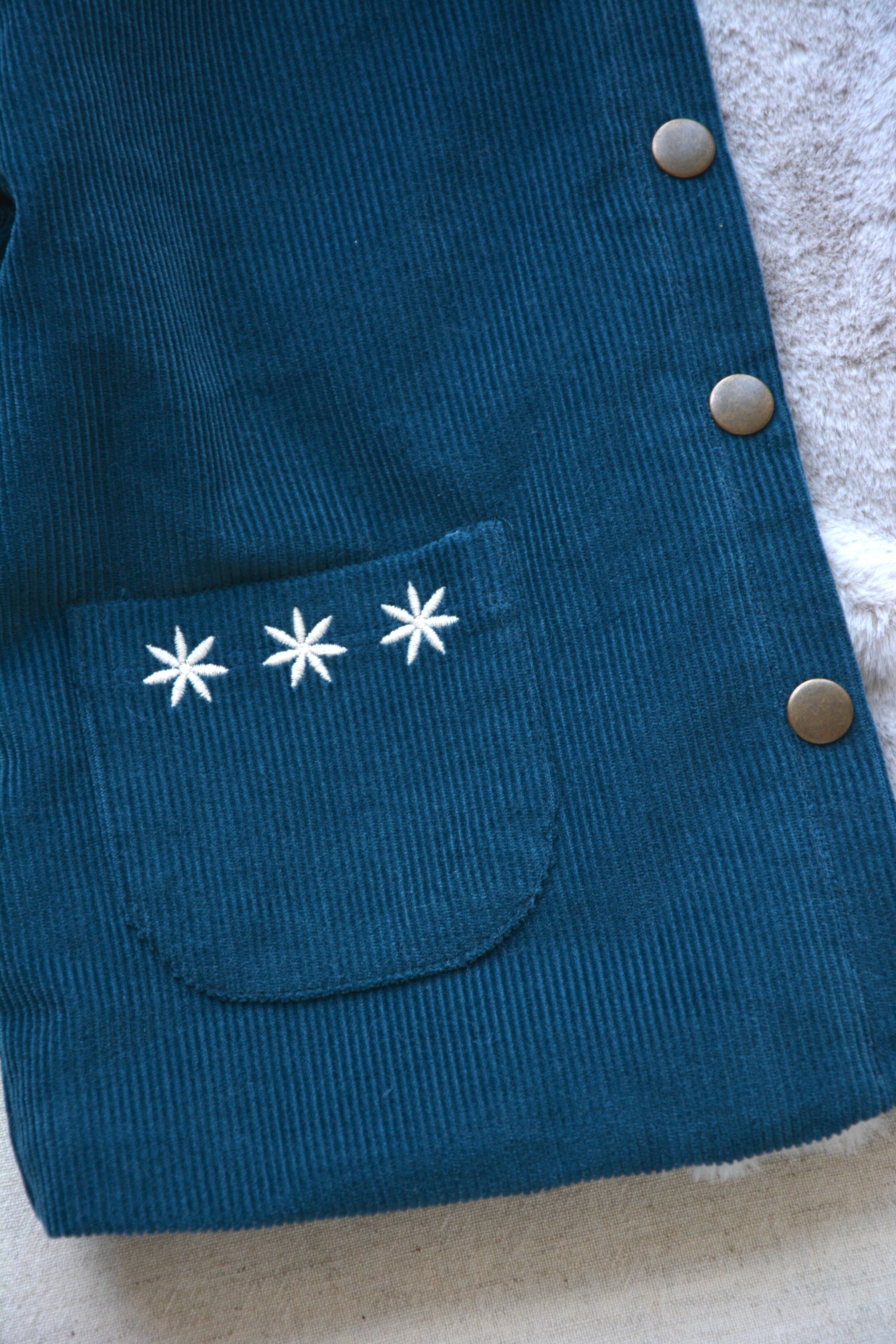 Eli & Nev (we cover U.S. import duties) - Wholesale Jacket - Kids - Baby / Kids Blue Corduroy and Faux-fur Jacket OEKO-TEX4