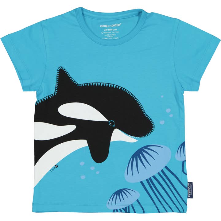 Children's short-sleeved T-shirt, organic cotton, Orca for wholesale by Coq En Pate