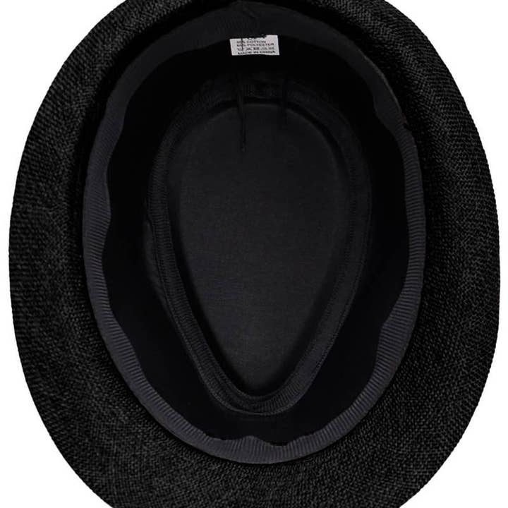 Cap Zone - Wholesale Fedora - Unisex - Open Weave Light Weight Flax Fabric Fedora