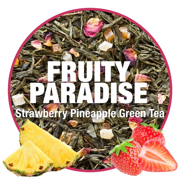 Fruity Paradise - Strawberry Pineapple Green Tea for wholesale by Tiesta Tea Company (loose leaf teas & accessories)
