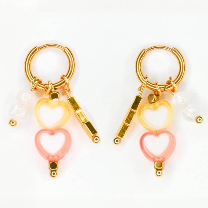 Charm earrings candy hearts for wholesale by Feestbeest-kids