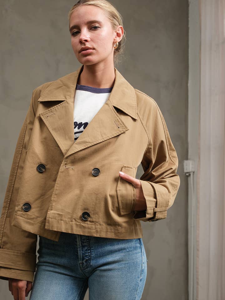 Short Double-Breasted Trench Jacket - RJ1036 for wholesale by RAISONNEL