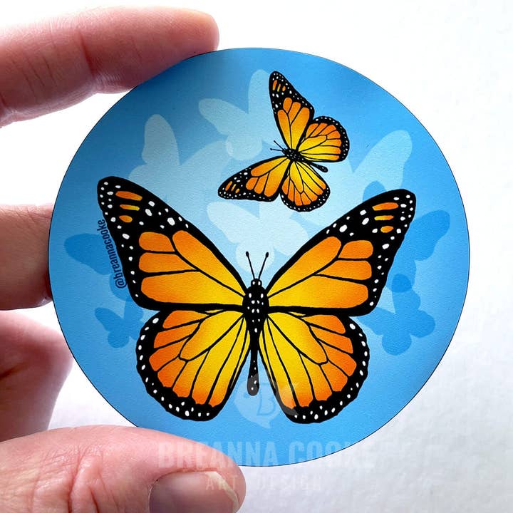 Monarch Butterflies in the Sky | Magnet | 3 in for wholesale by Breanna Cooke
