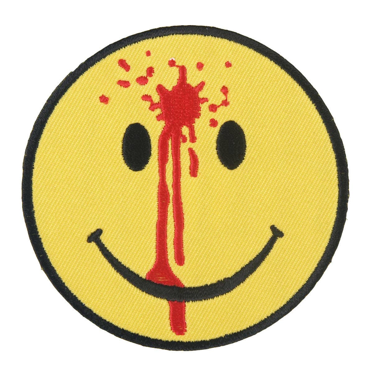 MULTI Hot Leathers PPL9328  Smiley Face Bullet Hole Embroidered 3" x 3" Patch for wholesale on Faire0