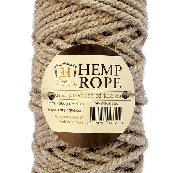 Hemptique - Vendita all'ingrosso Spago - Corda di canapa per mezzo chilo (1,1 libbre) - 4 mm/6 mm/8 mm3