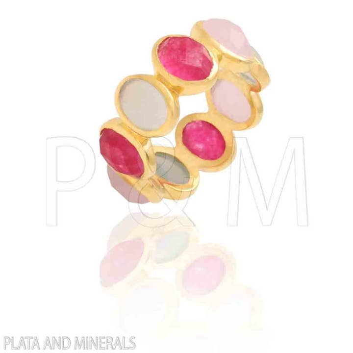 Mineral ring - 12 - gold plated silver for wholesale by Buganto