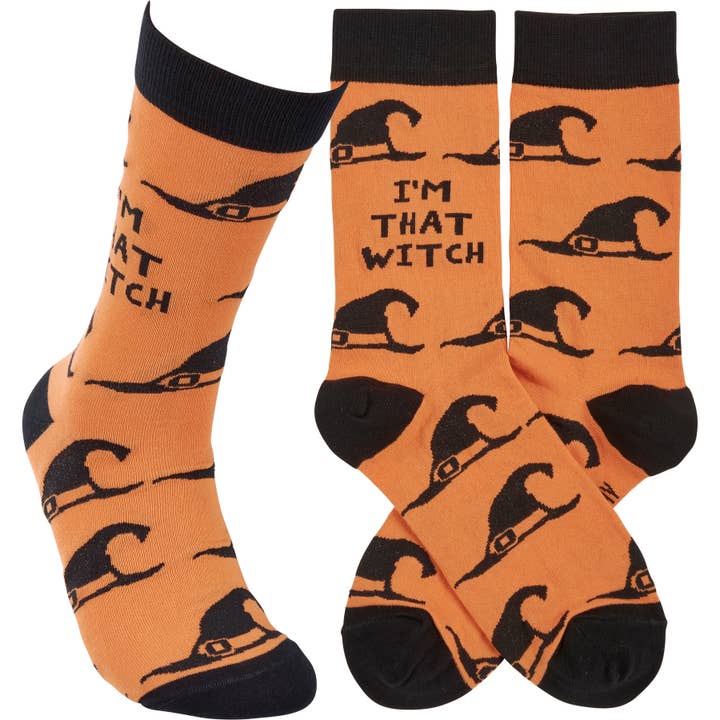 I'm That Witch Socks for wholesale by Primitives by Kathy