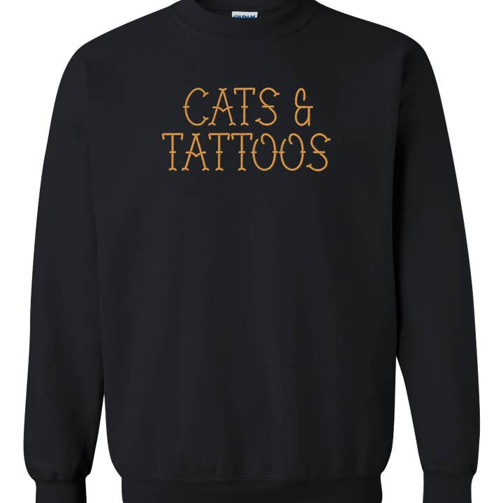Cats & Tattoos - Embroidered Crew for wholesale by Timber & Co