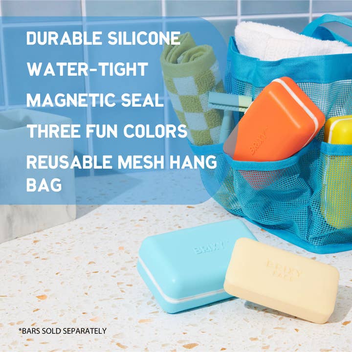 BRIXY - Wholesale Travel Container - Beauty Bar Travel Case Set | 3 Containers + Cotton Mesh Bag1