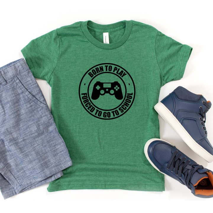 Born To Play | TV-spel | Ungdom Kortärmad Crew Neck för wholesale av The Juniper Shop Wholesale