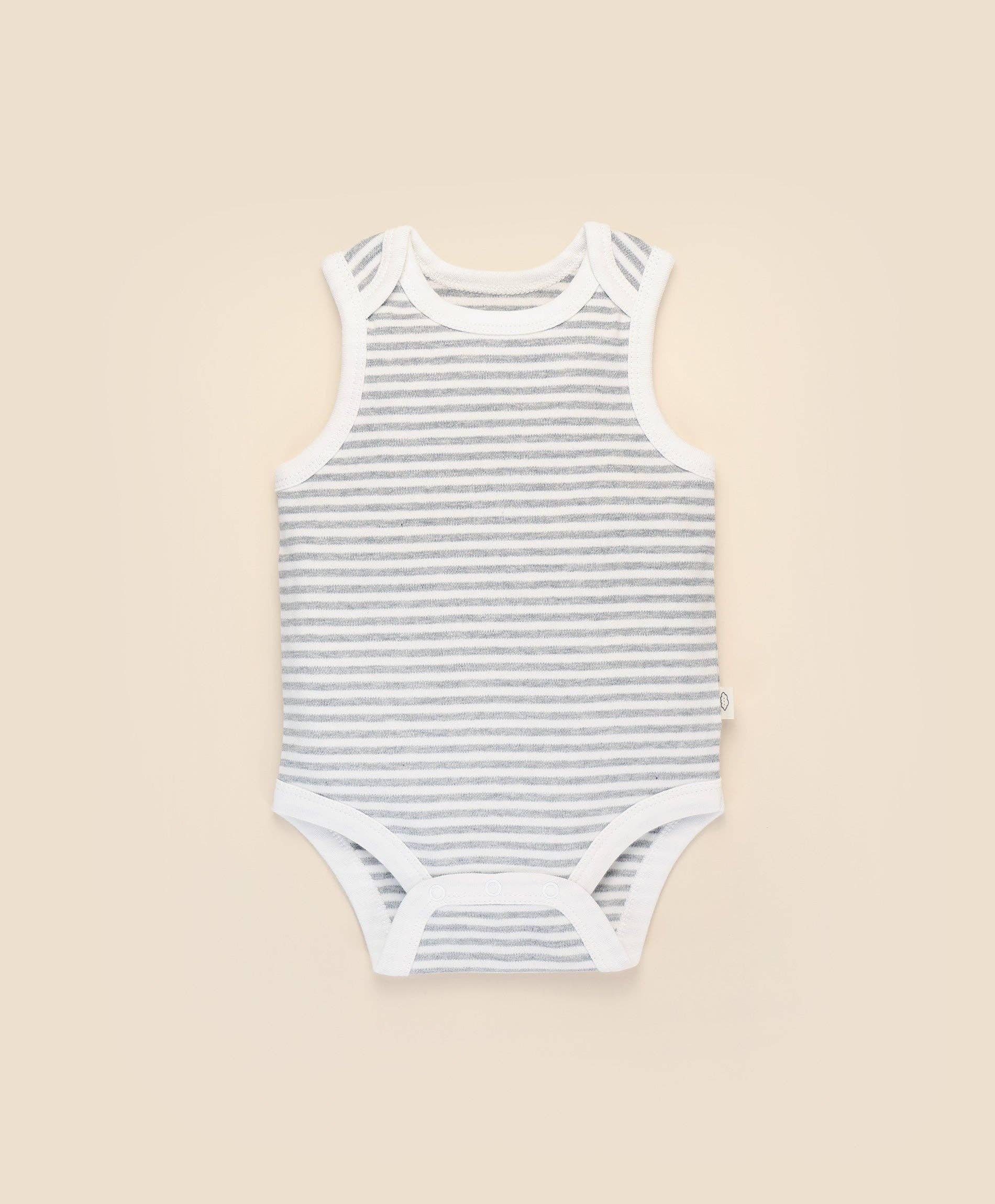 Lūmmi in Colour Babywear - Wholesale Bodysuit (Non-Footed) - Baby - Comfy baby singlet bodysuit - Grey stripes1