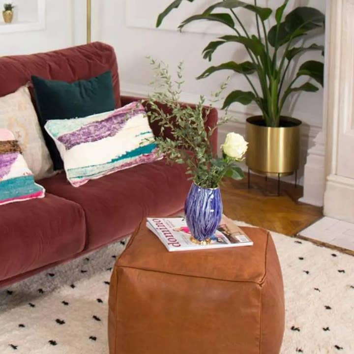 DarKech - Vendita all'ingrosso Pouf - Incredibile pouf ottomano quadrato in pelle marocchina 6