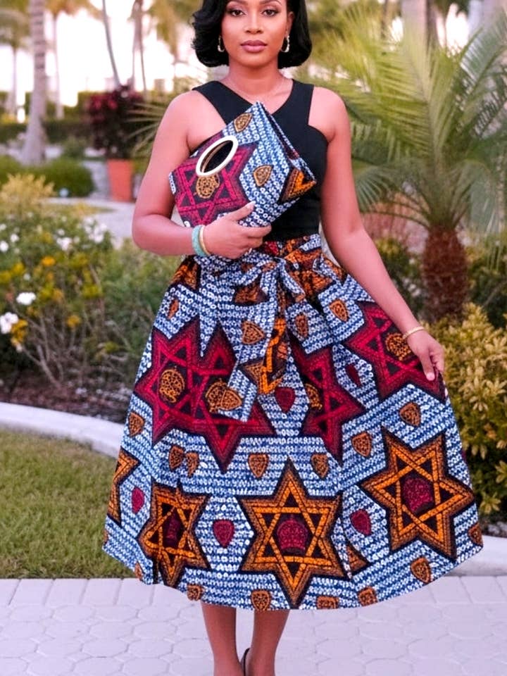 1006 Combo- Women Mid Length Skirt & Pocketbook Set for wholesale by India Batik