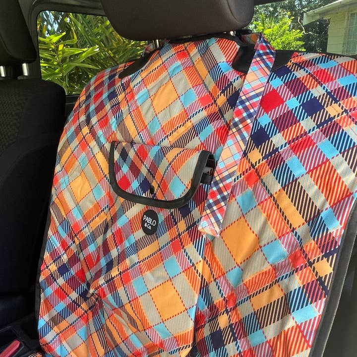 Pablo & Co. Boutique - Wholesale Pet carrier – Dog - Tartan: Deluxe Dog Single Car Seat Cover1