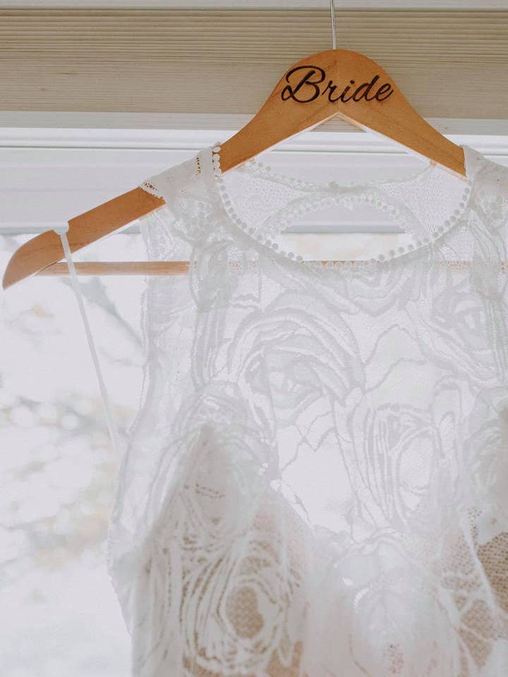 Wood Hanger - Bride for wholesale by Fox and Fiddle Designs