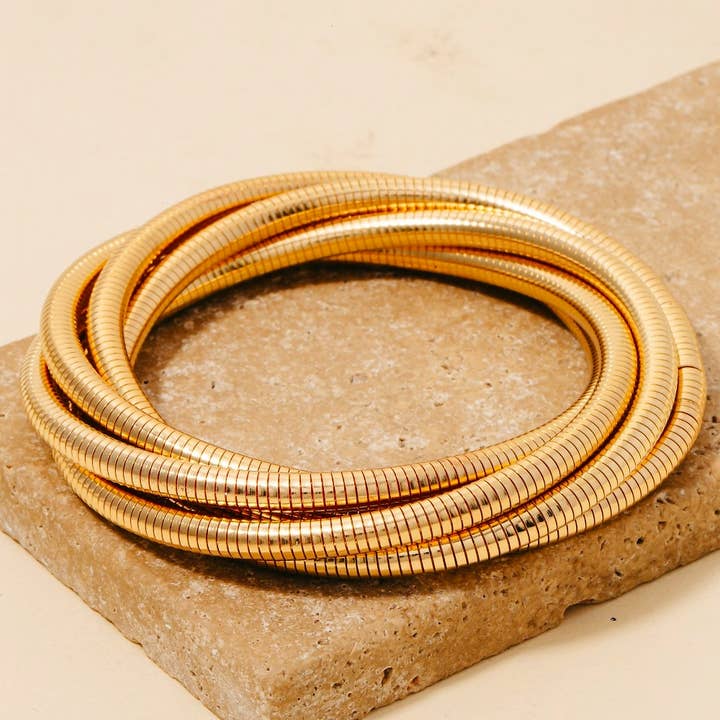 Anarchy Street – Pulseira de missangas por atacado – Conjunto de Pulseiras de Espiral Metálica Elástica com Nó