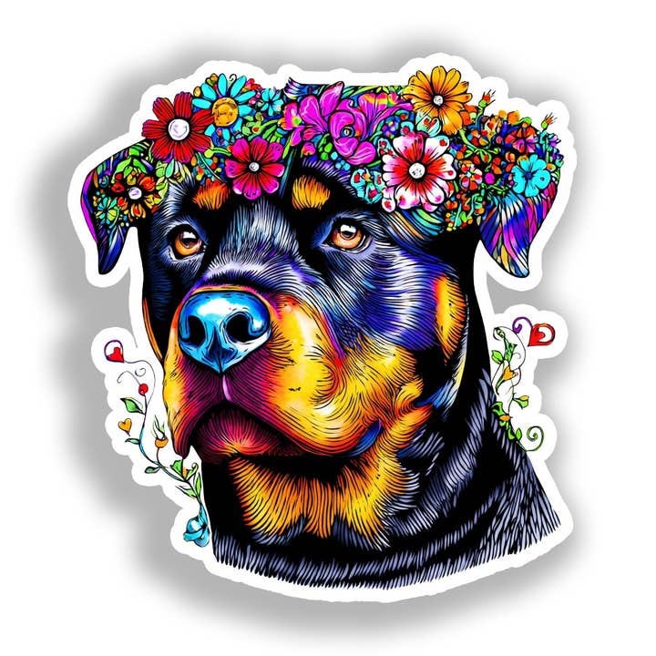 Autocollant Décalcomanie Chien Rottweiler # A018240 pour la vente par Yoonek Graphics