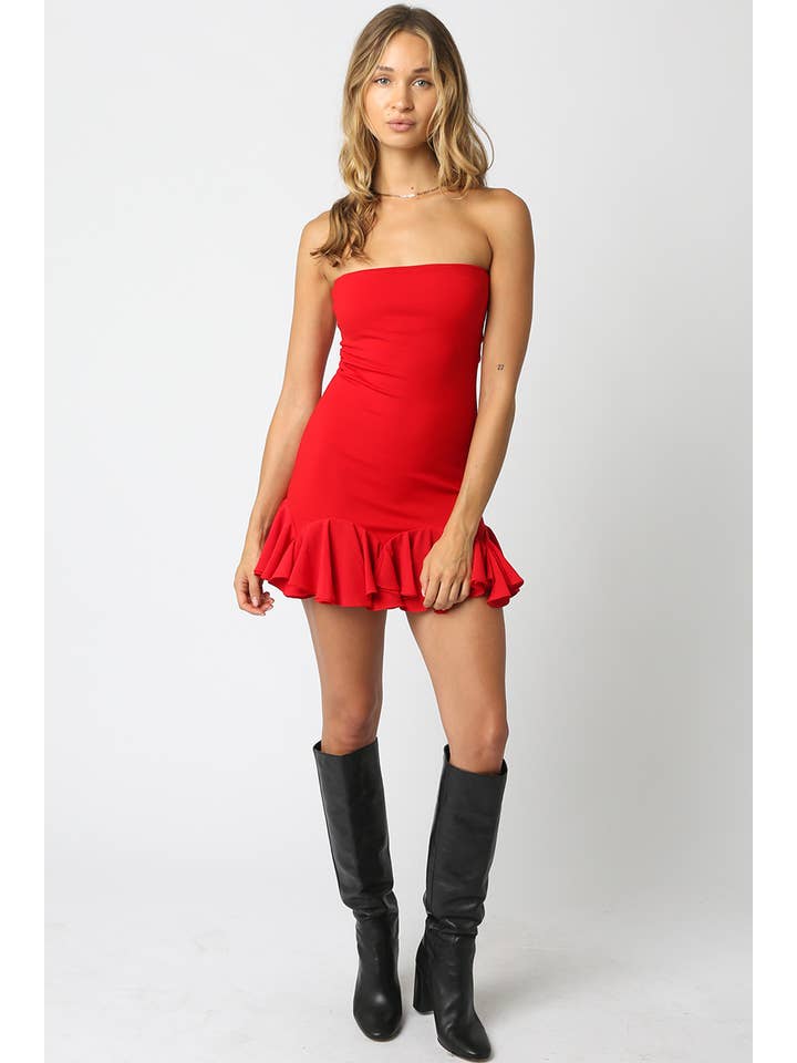 Olivaceous – wholesale Klänning - Dam – Emilie volangklänning9