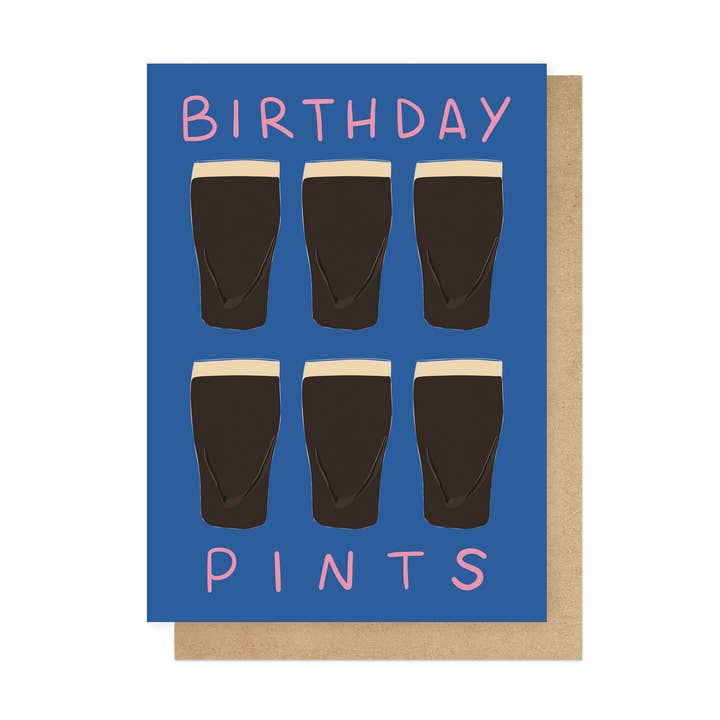 Birthday Pints Greetings Card for wholesale by East End Prints - Greetings Cards & Postcards