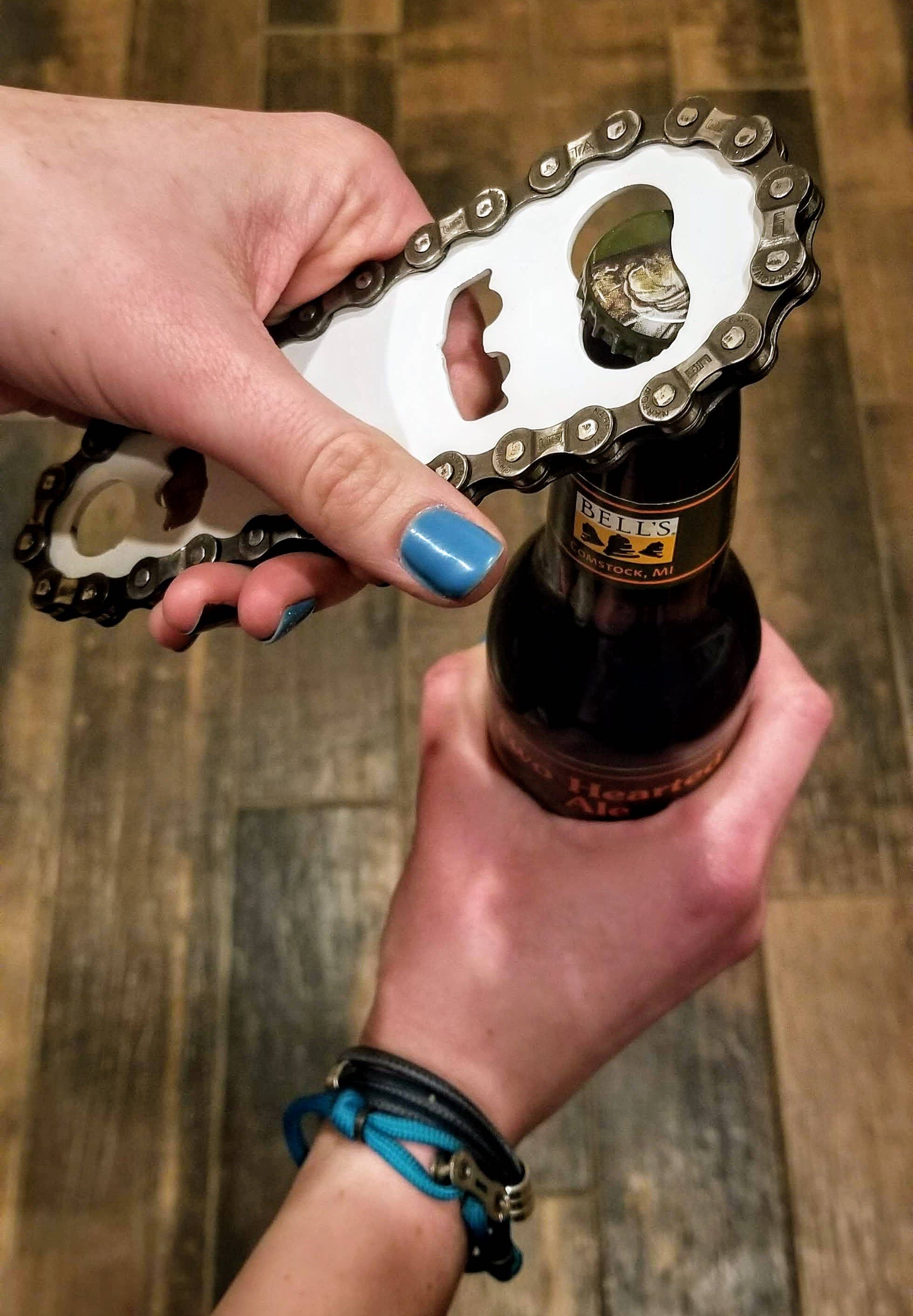 Tinkering Cyclist - Wholesale Bottle/Wine Opener - Upcycled Bike Chain Barware Bottle Opener4