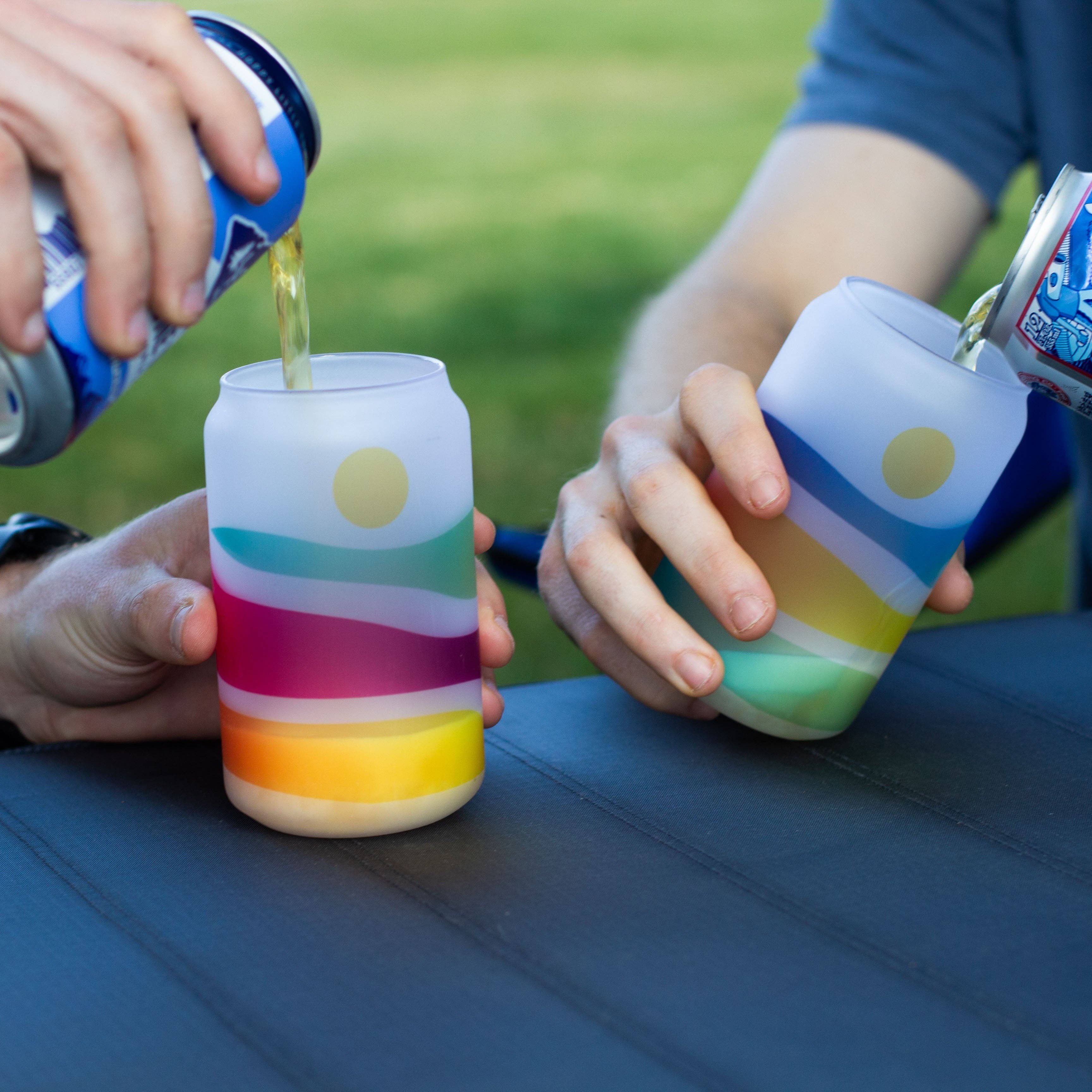 Human Nature Designs - Wholesale Beer Glass/Mug - Colorful Mountain Beer Glass - Colorful Glassware0