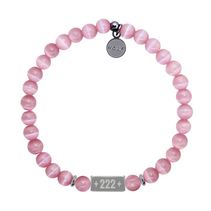 Ängelnummer 222 Rosa Cats Eye Charm-armband för wholesale av H.E.L.P
