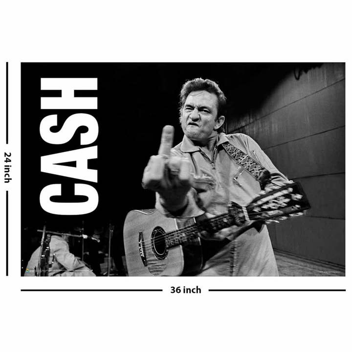 Scorpio Posters - Wholesale Poster - Johnny Cash Middle Finger San Quentin Poster - 36" x 24"1