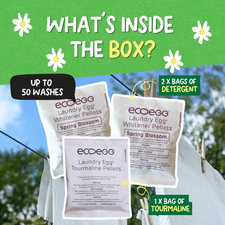 Ecoegg - Wholesale Laundry Detergent Powder/Pods - ecoegg Laundry Egg Refill Pellets - Spring Blossom - 50 wash1