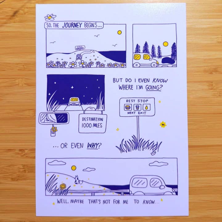 A Jornada Começa Diário Banda Desenhada Impressão Artística 5x7 por atacado de Courtney Elizabeth Studio