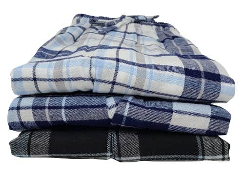 I-Wear Brands - Wholesale Sleepwear Bottom - Men's - 3 Pack Men's 100% Cotton Flannel Lounge Pajama Sleep Pants5