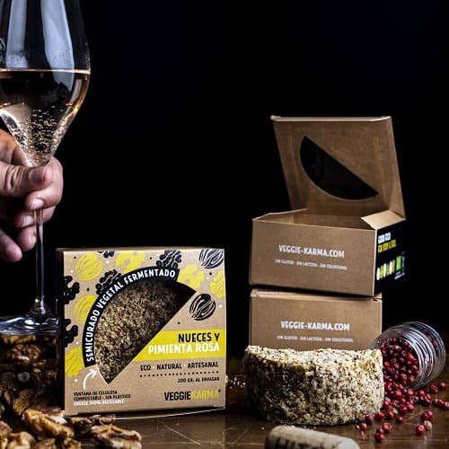 Made in Spain Gourmet - Wholesale Cheese - Vegan Cheese With Walnuts And Pink Pepper, Veggie Karma3
